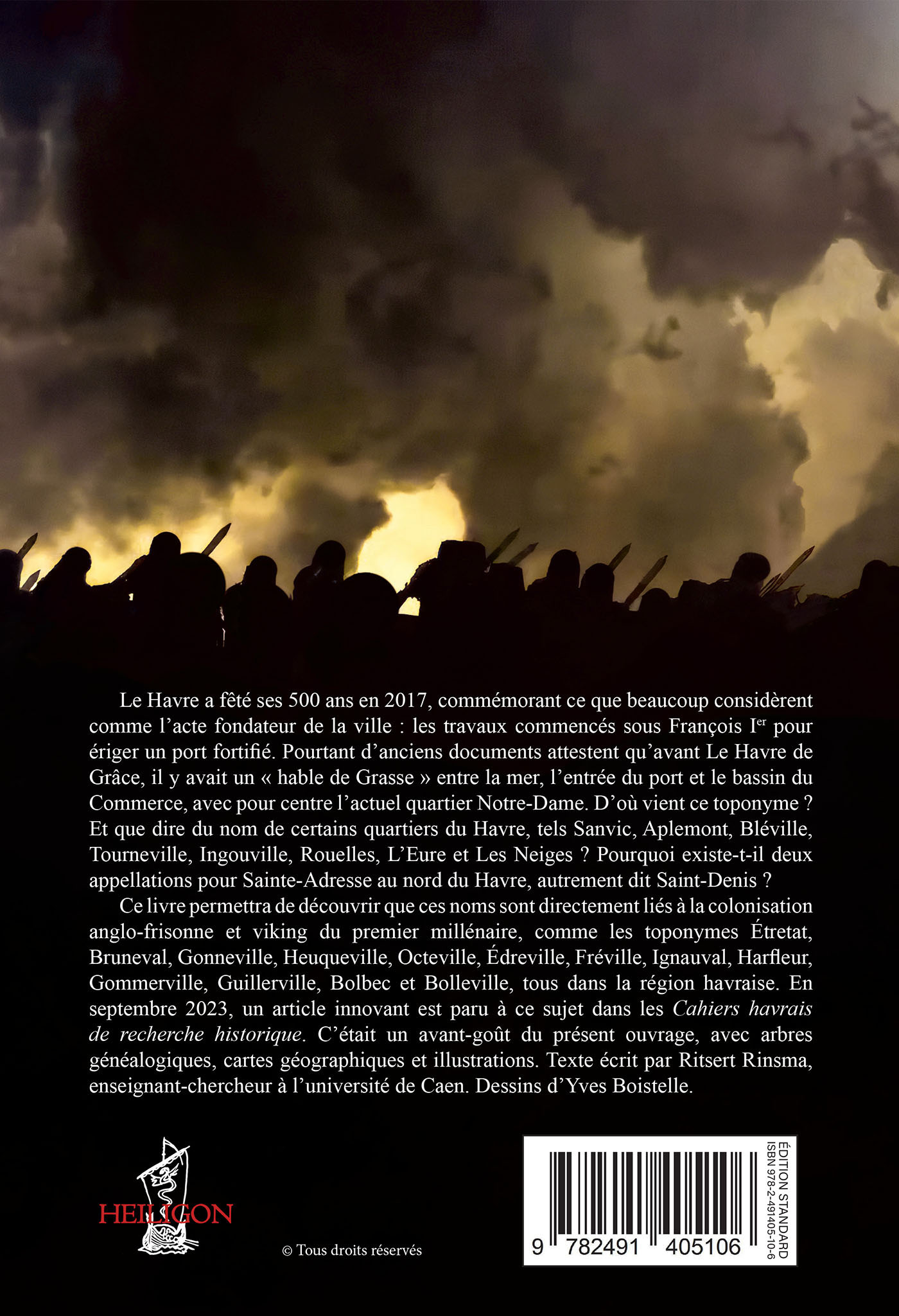 Dos couverture du livre Les vikings fondateurs du Havre par Ritsert Rinsma